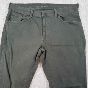 Mott & Bow Mens 36x32 Olive Green Straight Leg Twill Jeans Pants